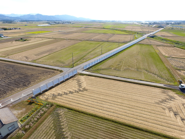 新潟新発田村上線防災安全（雪寒）地吹雪対策工事（新潟県：平成29年）